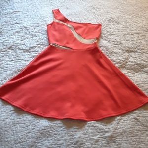 Orange one shoulder dress
